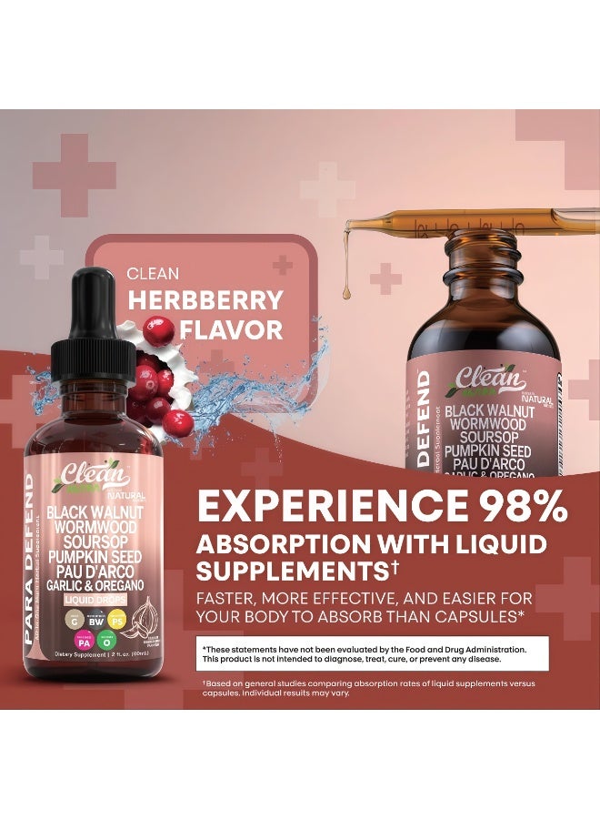 كلين قطرات كلين هيربال ديفنس السائلة | مستخلص الجوز الأسود والشيح | 60 مل - Image 4